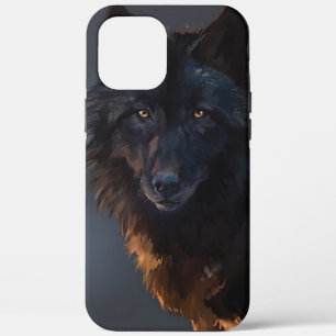 Zwarte wolf iPhone 12 pro max hoesje