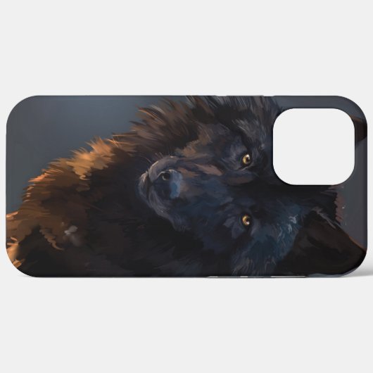 Zwarte wolf Case-Mate iPhone case (Achterkant (horizontaal))