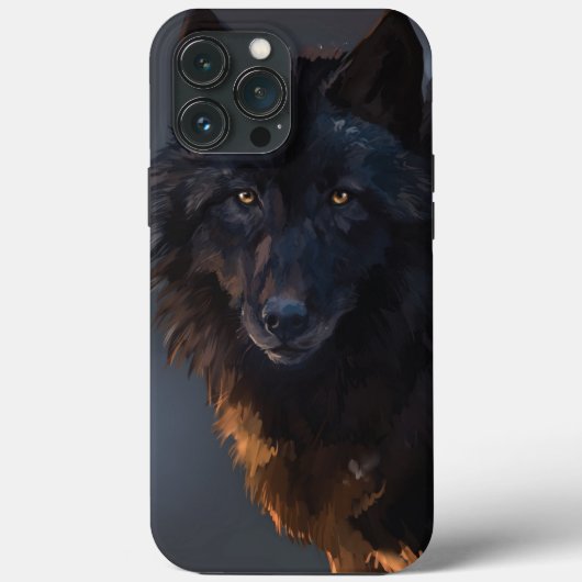 Zwarte wolf Case-Mate iPhone case (Achterkant)