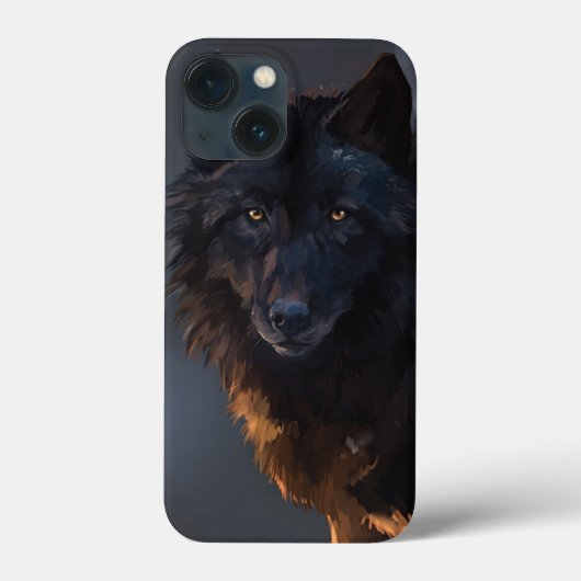 Zwarte wolf Case-Mate iPhone case (Achterkant)