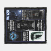 Zwarte Wolf Deken, Dierlijke Liefde Gift Deken (Voorkant (Horizontaal))