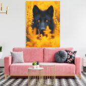 Zwarte Wolf Hond Duitse Herder Canvas Afdruk (Insitu (Woonkamer))