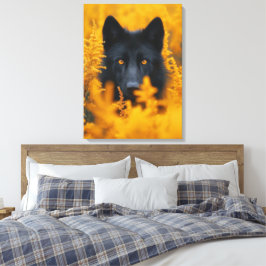 Zwarte Wolf Hond Duitse Herder Canvas Afdruk