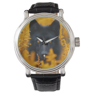 Zwarte Wolf Hond Duitse Herder Horloge