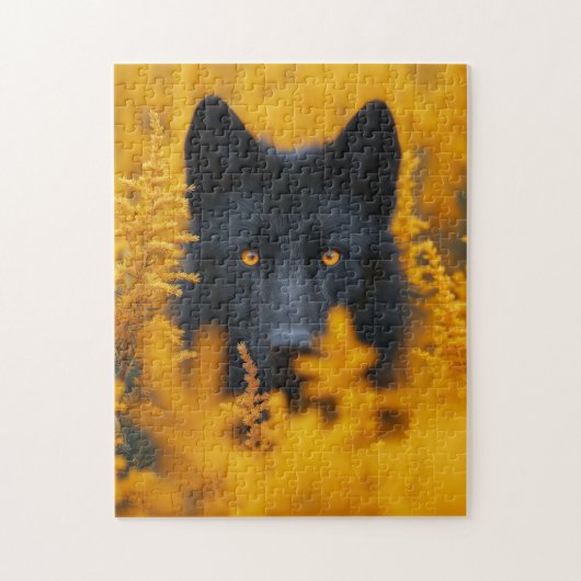 Zwarte Wolf Hond Duitse Herder Legpuzzel (Verticaal)
