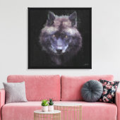 Zwarte Wolf Impressionist Wildlife Art Canvas (Insitu (Woonkamer))