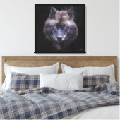 Zwarte Wolf Impressionist Wildlife Art Canvas Afdruk (Insitu (Slaapkamer))