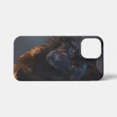 Zwarte wolf iPhone hoesje (Achterkant horizontaal)