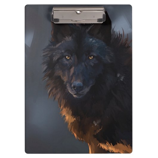 Zwarte wolf klembord (Voorkant)