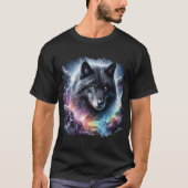 Zwarte wolf met bliksem t-shirt (Voorkant)