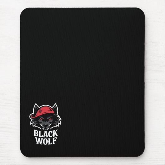zwarte wolf muismat (Voorkant)
