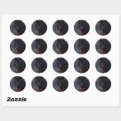 Zwarte wolf ronde sticker (Vel)