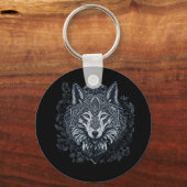 Zwarte Wolf Sleutelhanger (Voorkant)