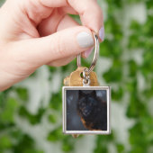 Zwarte wolf sleutelhanger (Hand)