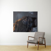 zwarte wolf wandkleed (In Situ (horizontaal))