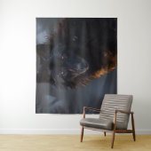 zwarte wolf wandkleed (In situ)