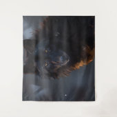 zwarte wolf wandkleed (Voorkant)