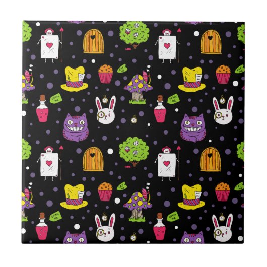 zwarte Wonderland Tegeltje (Voorkant)