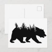 Zwarte Woud Beer Silhouet Briefkaart (Voorkant / Achterkant)
