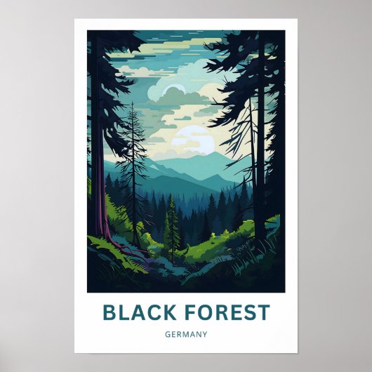 Zwarte Woud Duitsland Reisprint Poster (Voorkant)