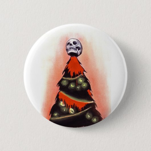 ZWARTE XMAS: Feliz Navidad Ronde Button 5,7 Cm (Voorkant)