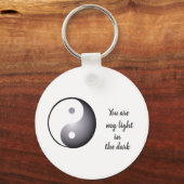 Zwarte yin yang Sleutelhanger (Voorkant)