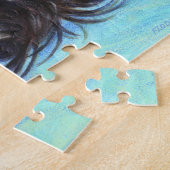 Zwarte Yorkie hond, acrylverf Legpuzzel (Zijkant)