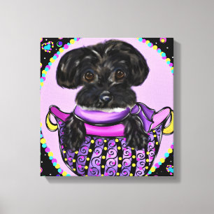 Zwarte Yorkie Poo Canvas Afdruk