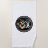 zwarte yorkshire terriër strandlaken (Voorkant)