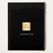 Zwarte zakelijke logo fotocollage 2026 planner (Achterkant)