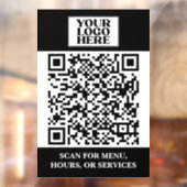 Zwarte zakelijke Logo QR-code Raamsticker (Vel 2)