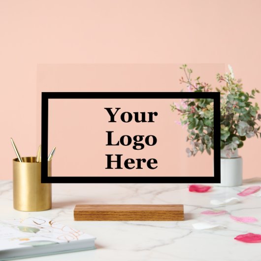 Zwarte zakelijke Sjabloon, Logo hier Acryl Bord (Huwelijk)