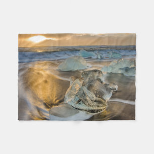 Zwarte zandbak   Jokulsarlon Zuid-IJsland Fleece Deken