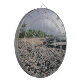 Zwarte zandstrand in Hawaii Dartbord (Voorkant Links)