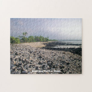 Zwarte zandstrand in Hawaii Legpuzzel