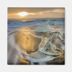 Zwarte zandstrand   Jokulsarlon Zuid-IJsland Magneet
