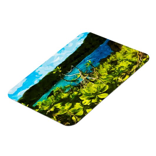 Zwarte zandstrand op weg naar Hana Maui Abstract Magneet (Linkerzijde)