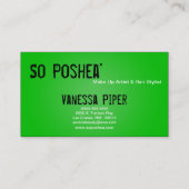 Zwarte Zebra Print Groen Interieur Visitekaartje (Achterkant)