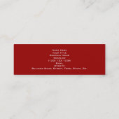 Zwarte Zebra Print Pattern op Deep Red. Mini Visitekaartje (Achterkant)