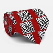 Zwarte Zebra Print Pattern op Deep Red. Stropdas (Opgerold)