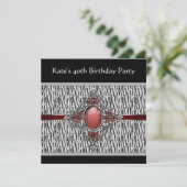 Zwarte Zebra vrouwen 40ste verjaardagsfeest Kaart (Staand voorkant)