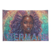 Zwarte Zeemeermin Kussensloop (Achterkant-Rechts)