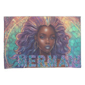 Zwarte Zeemeermin Kussensloop (Voorkant-Rechts)