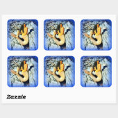 zwarte zeemeermin vierkante sticker (Vel)