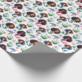 Zwarte zeemeerminnen inpakpapier. cadeaupapier (Hoek)