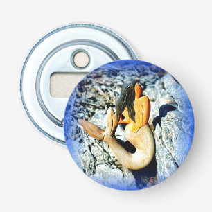 zwarte zeemieblauw button flesopener