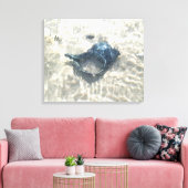 Zwarte zeeschelp canvas afdruk (Insitu (Woonkamer))