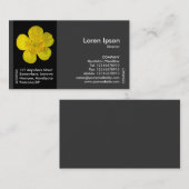 Zwarte zijband ventilator - Buttercup Visitekaartje (Voorkant / Achterkant)