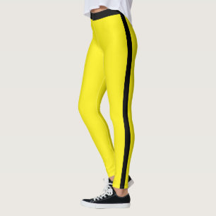 Zwarte Zijstreep Gele Broek of Kies Kleuren Leggings