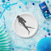 Zwarte zilverduikers papieren bordje (Feest)